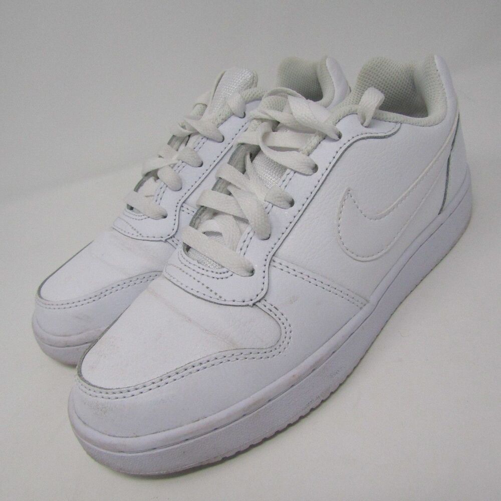 Nike Ebernon Low Leather Women's Athletic Shoes Size 6.5 Triple White Sneakers